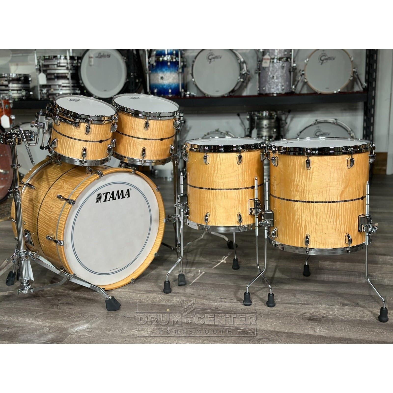 Tama Star Maple 5pc Drum Set Gloss Natural Curly Maple w/Inlays